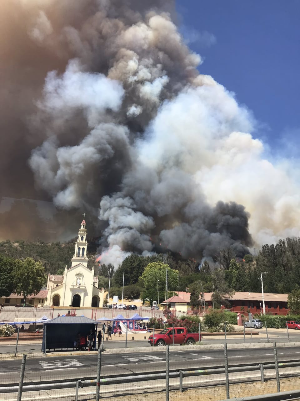 Incendio forestal amenazó a Santuario de Lo Vásquez