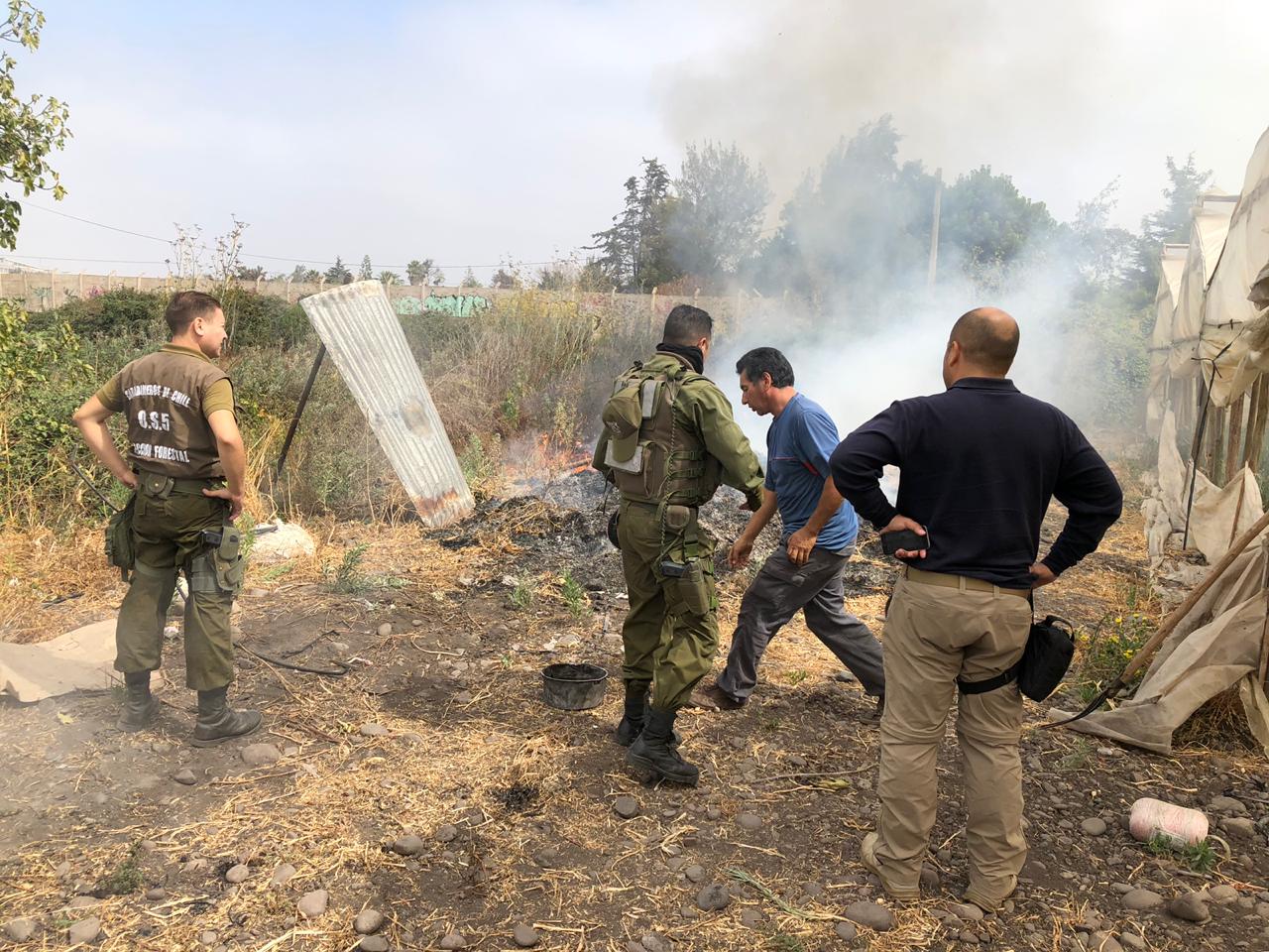 Detienen a un hombre  de 50 años por realizar una quema ilegal de desechos agrícolas en Quillota