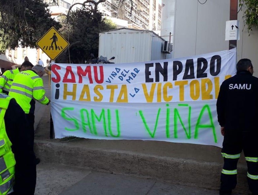 Trabajadores del SAMU paralizan sus funciones en Viña del Mar