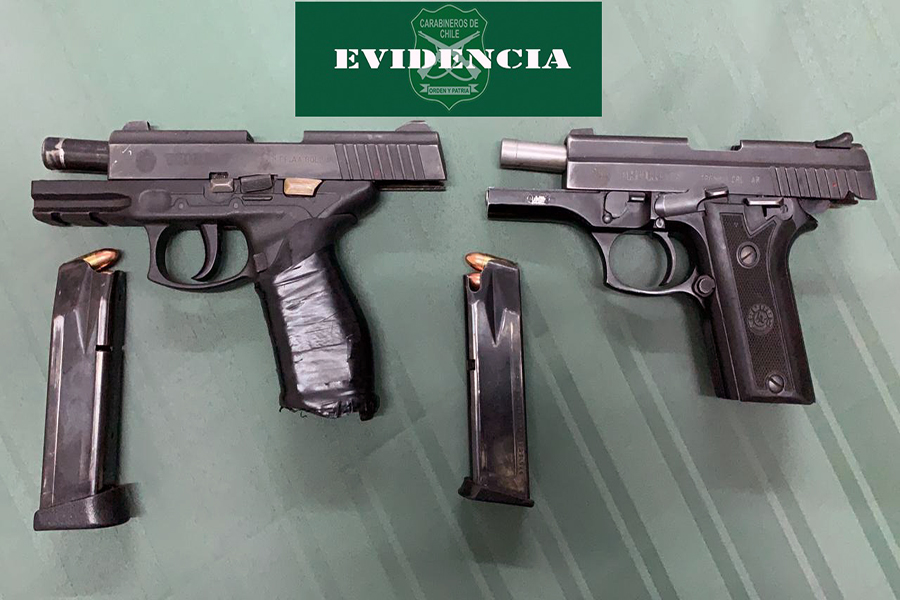 Carabineros detuvo en Quilpué a 2 menores de edad por robo con intimidación y porte ilegal de armas