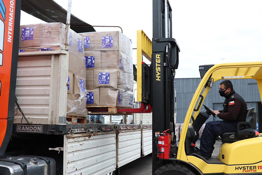 La totalidad de las cajas Alimentos para Chile comprometidas para la comuna de Valparaíso ya fueron despachadas al municipio porteño
