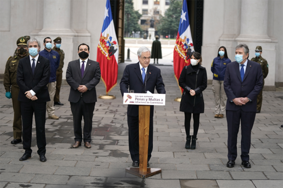 Presidente Piñera destaca ley que aumenta sanciones por incumplimiento de medidas sanitarias: “Es una situación que simplemente no podemos tolerar”