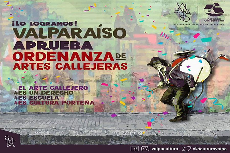Valparaíso aprueba primera ordenanza participativa de artes callejeras