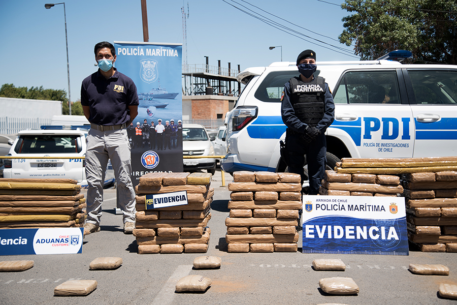 Operativo conjunto detectó más de 3.5 toneladas de marihuana en el puerto de San Antonio