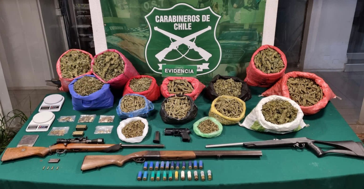 Dos detenidos por Tráfico Ilícito de Drogas e Infracción Ley Control Armas.